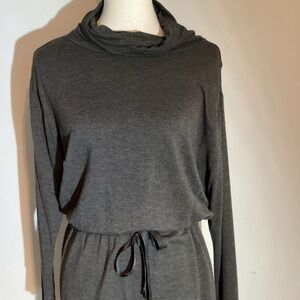 LOFT pullover dressw/cowl neck,long sleeves,cinch waist, blouson top,loose fit,S